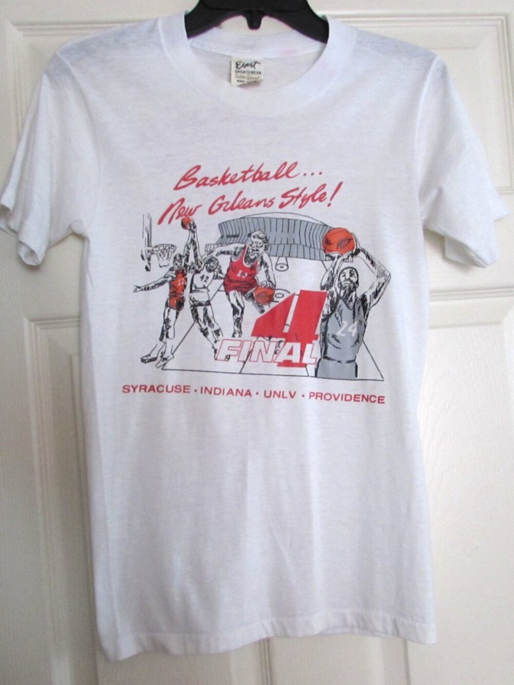 1987 Basketball New Orleans Final 4 Tee Shirt Steve Alford #12